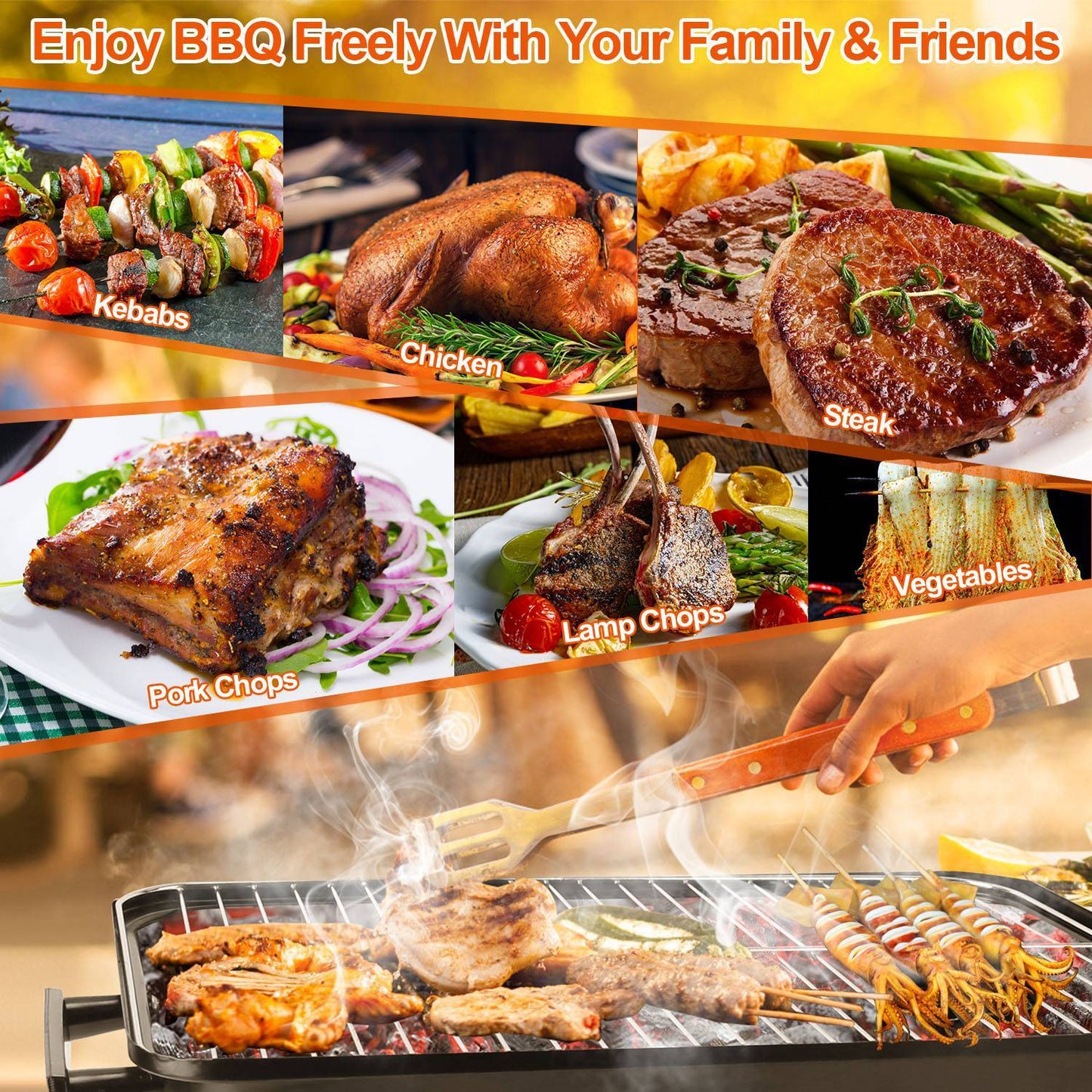 Portable Charcoal Grill – Outdoor Tabletop BBQ Smoker with Lid for Camping, Picnic & Beach