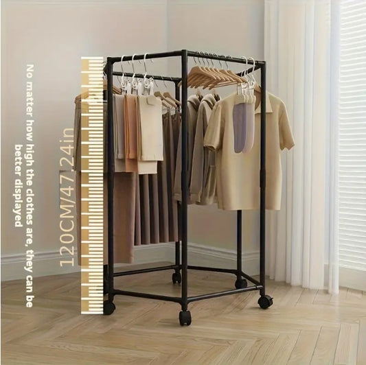 Space-Saving Hexagonal Clothes Drying Rack β Sturdy Metal Floor Stand for Bedroom, Balcony & Dorm