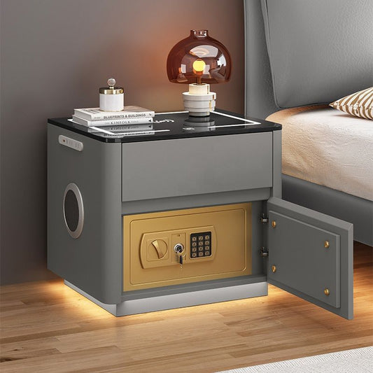 Smart Safe Bedside Table with Wireless Charging | Multi-Functional Bedroom Nightstand