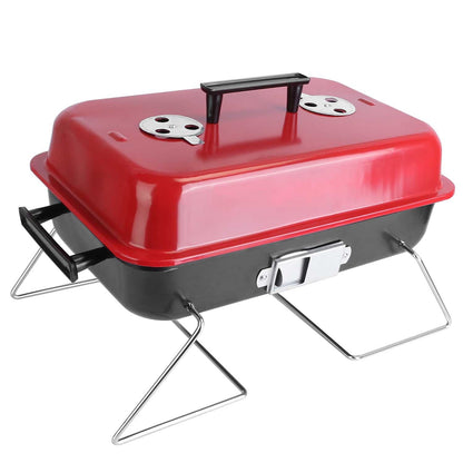 Portable Charcoal Grill – Outdoor Tabletop BBQ Smoker with Lid for Camping, Picnic & Beach