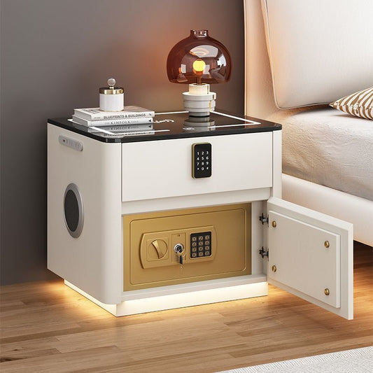 Smart Safe Bedside Table with Wireless Charging | Multi-Functional Bedroom Nightstand