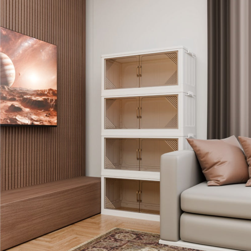 35.4" Wide Clear Plastic Folding Storage Box – Closet Organizer & Stackable Storage Locker