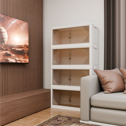 35.4" Wide Clear Plastic Folding Storage Box – Closet Organizer & Stackable Storage Locker