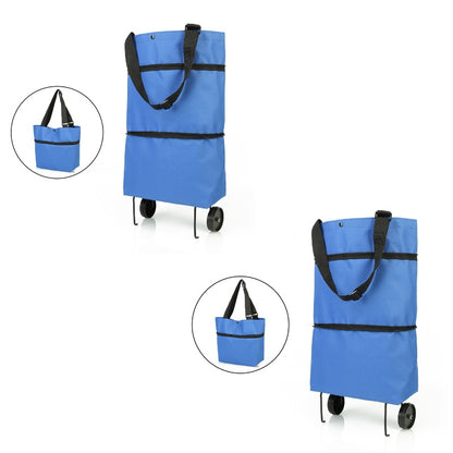 Folding Shopping Cart with Wheels – Reusable Grocery & Storage Bag for Home and Kitchen