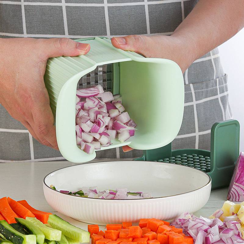 Multifunctional Vegetable Chopper & Slicer – Hand-Press Cutter for Fries, Onions, Cucumbers & Potatoes