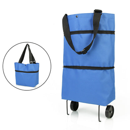 Folding Shopping Cart with Wheels – Reusable Grocery & Storage Bag for Home and Kitchen