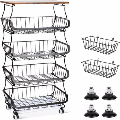 5-Layer Kitchen Organizer & Fruit Basket Storage Rack – Space Saving Stand for Vegetables and Fruits (No Weekend Shipping)