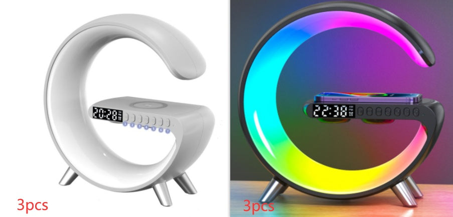 Intelligent G-Shaped LED Lamp with Bluetooth Speaker & Wireless Charger | App Control Atmosphere Light