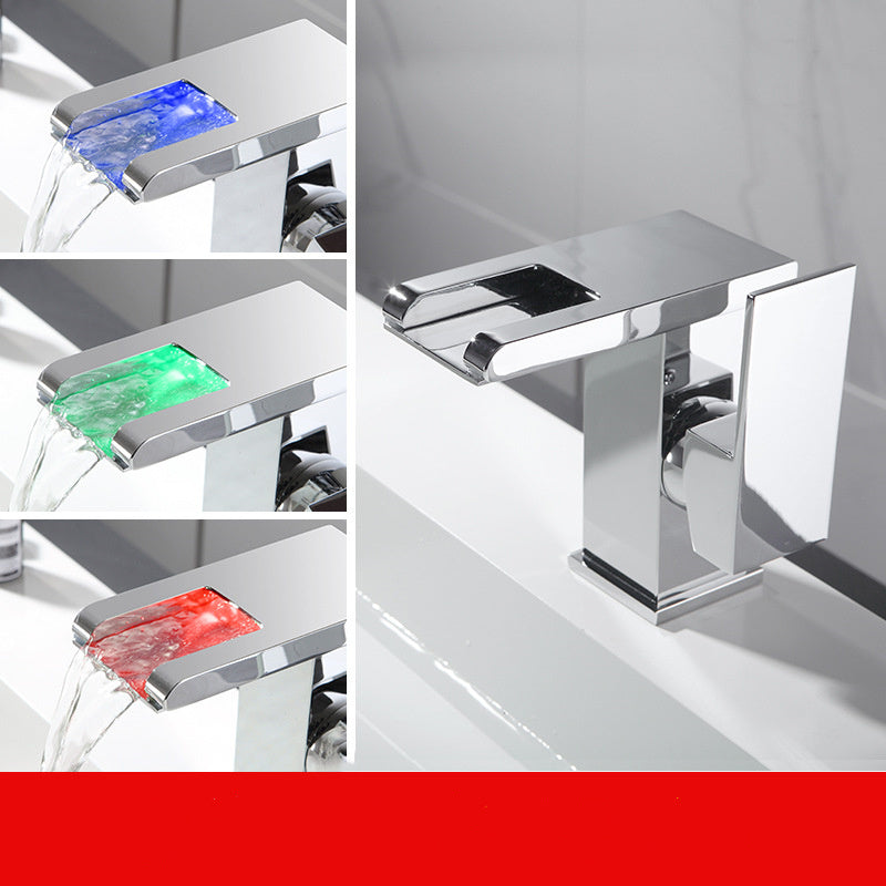 Luminous Waterfall Bathroom Faucet – LED Washbasin Tap