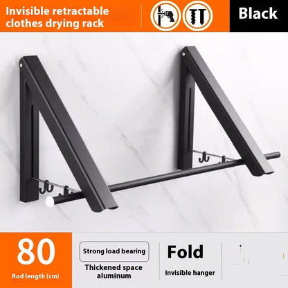 Punch-Free Space Aluminum Foldable Wall Hanger – Retractable, Waterproof & Invisible Clothes Hook
